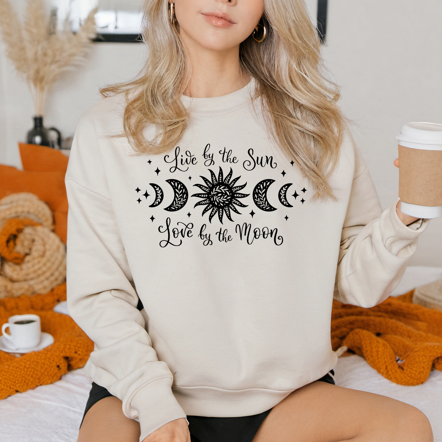 Live By The Sun; Love By The Moon Crewneck Sweatshirt