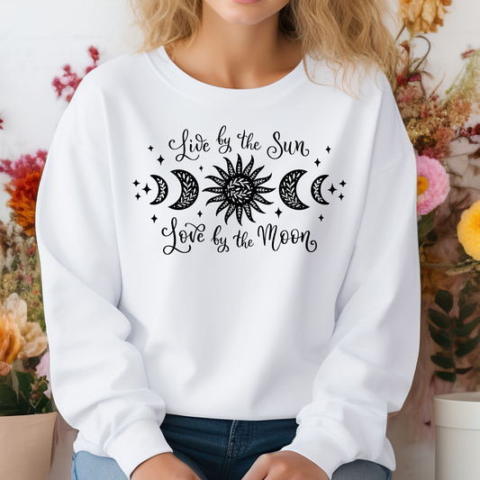 Live By The Sun; Love By The Moon Crewneck Sweatshirt