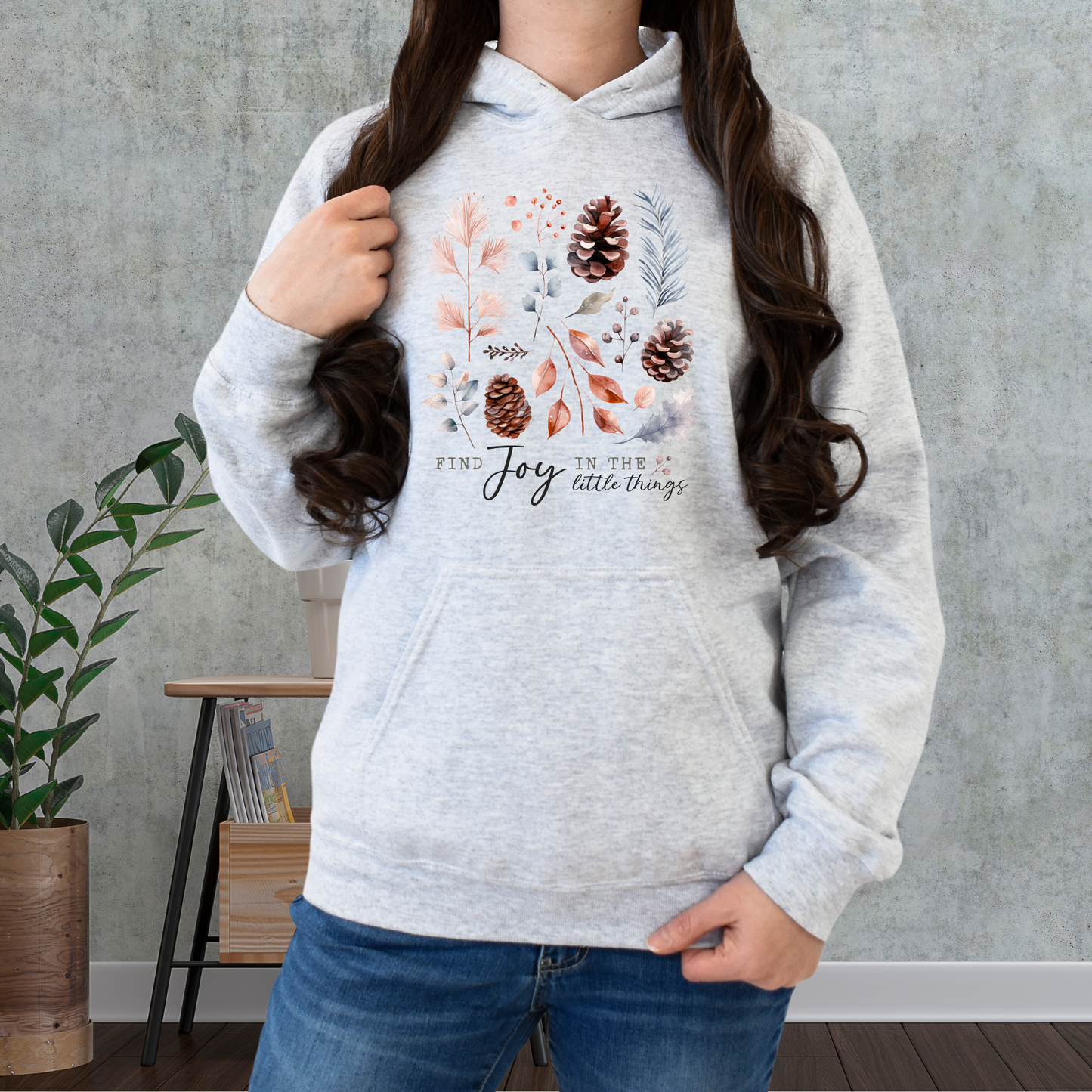 Winter Woodland's Find Joy Pullover Pocket Hoodie