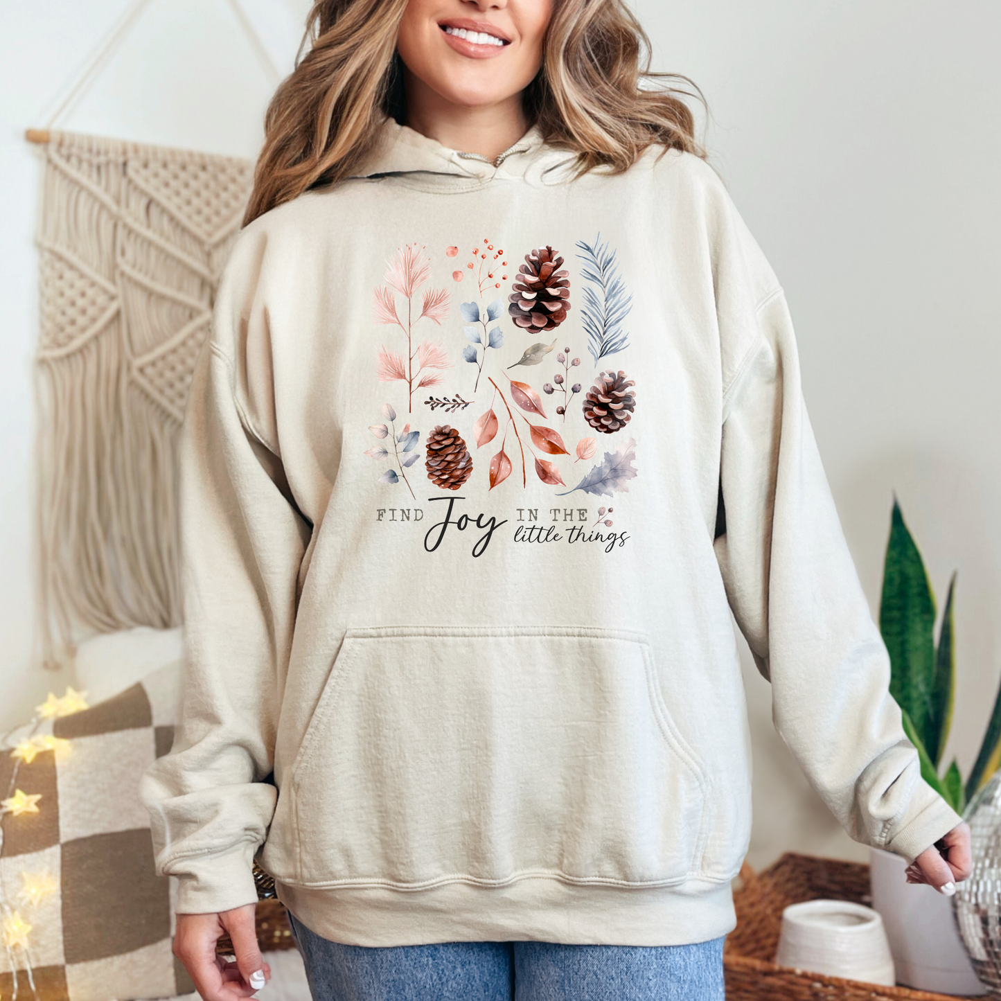 Winter Woodland's Find Joy Pullover Pocket Hoodie